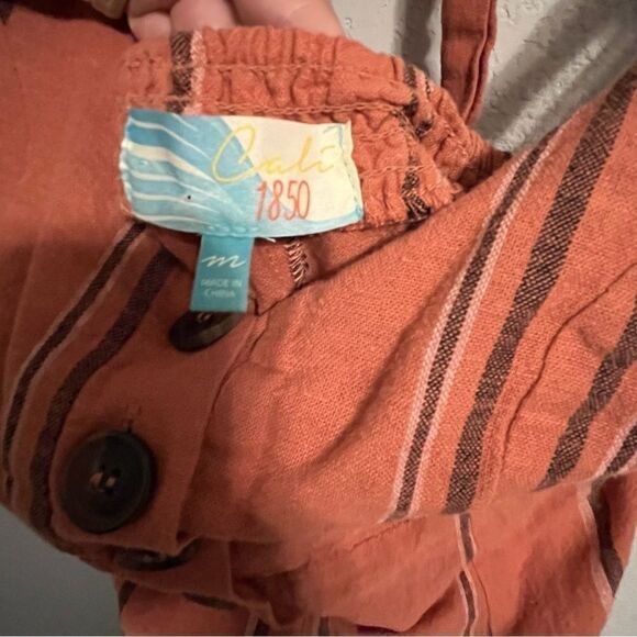 Cali 1850 Orange Jumpsuit with Open Back - Picture 5 of 7